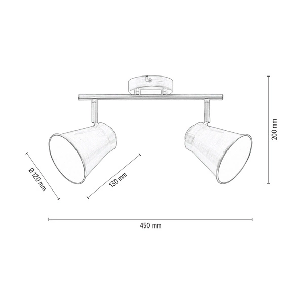 Lampa Sufitowa Amanda 2xE27 Max.60W Patyna Metal 2765211