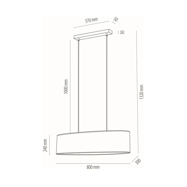 Dove Pendant Lamp 2xE27 Max.40W Chrome Metal/Transparent PVC Cable/Gray Fabric Shade 17390228