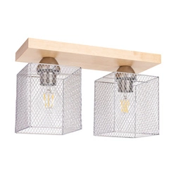 Norman Wood Ceiling Lamp 2xE27 Max.25W Birch Wood/Chrome Metal 8175260