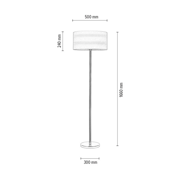 Lampa podłogowa Leila 1xE27 maks. 60W chromowany metal/przezroczysty kabel PVC/wielokolorowy papier + klosz z PCV ze wzorem drewna 6652028