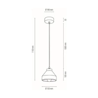 Tristan Pendant Lamp 1xE14 Max.40W Oiled Oak/Black/Grey 1929174