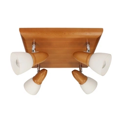 Julietta Ceiling Lamp 4xE14 Max.40W Kirsch Beech Wood/Chrome Metal/White Glass 2215430