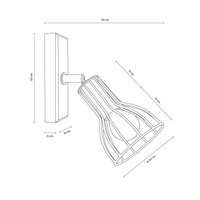 Megan Wood Kinkiet 1xE14 Max.40W Dąb Olejowany/Czarny 2344174