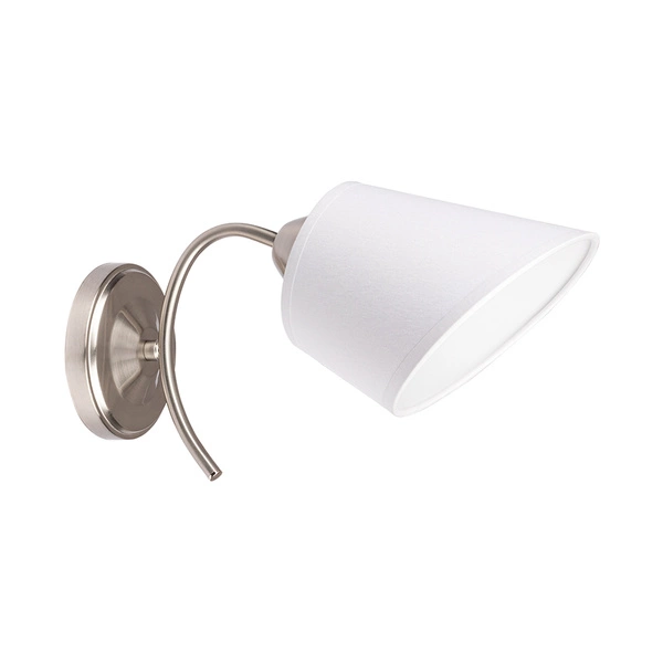 Mette Wall Lamp 1xE27 Max.40W Satin Metal/White Fabric Shade 8341127