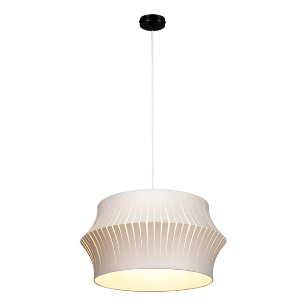 Lotus Pendant Lamp 1xE27 Max.60W Black Metal/Transparent PVC Cable/Gray Fabric Shade 15640104