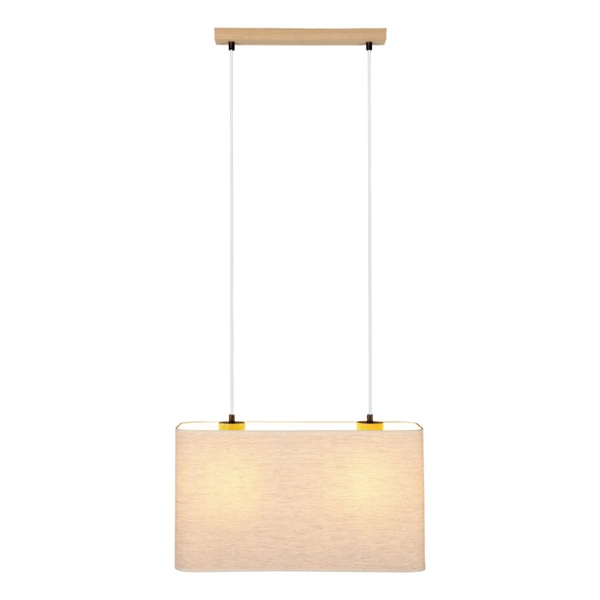 Boho Hanging Lamp 2xE27 Max.40W Oiled Oak/Transparent PVC/Beige 872910274