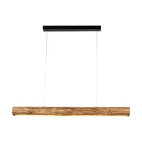 Lampa Wisząca Lucas 1xLED Samsung 24V Zintegrowana 2380lm 3000K 25,5W Bejcowana Sosna Brązowa/Czarny Metal/Przezroczysty Kabel PCV ze ściemniaczem dotykowym 69480104