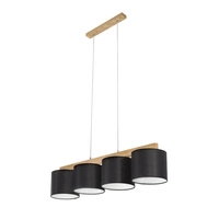 Aprillia Pendant Lamp 4xE27 Max.25W Oiled Oak/Transparent PVC/Black 524610404