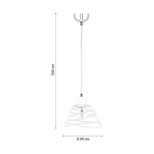 Lampa Wisząca Komet 1xE27 Max.60W Chromowany Metal/Biały Metal/Biały Kabel PCV 1854102