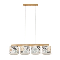 Hoja Hanging Lamp 4xE27 Max.25W Oiled Oak/Transparent PVC/Multicolor 524710404
