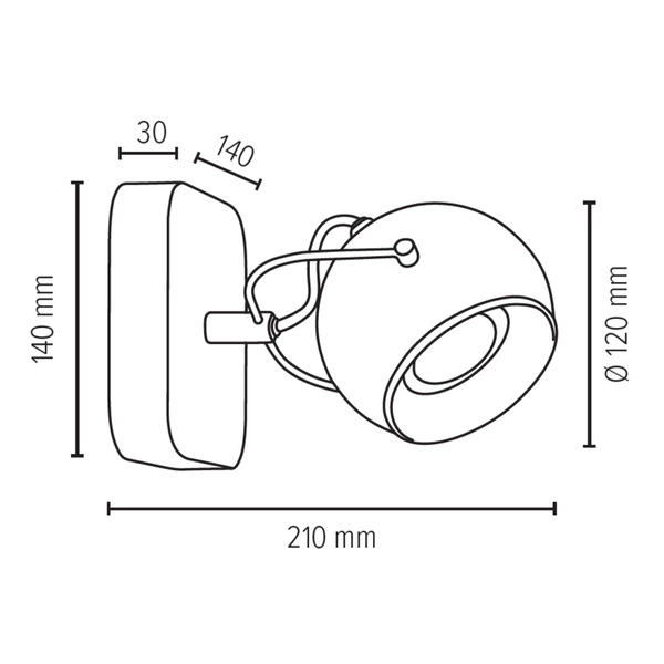 Ball Wood Kinkiet Incl.1xLED GU10 5W Dąb Olejowany/Satyna 5131174