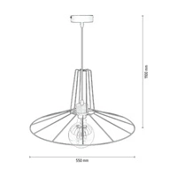 Lampa wisząca Ferro 1xE27 Max.60W Dąb olejowany/Czarny metal/Czarny kabel PVC 101021231018
