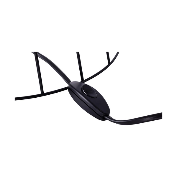 Swan Table Lamp 1xE27 Max.60W Black Metal/Black PVC Cable/White Fabric Shade 89329104