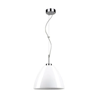 Tumulo Pendant Lamp 1xE27 Max.60W Chrome Metal/Transparent PVC Cable/White Glass 9854028