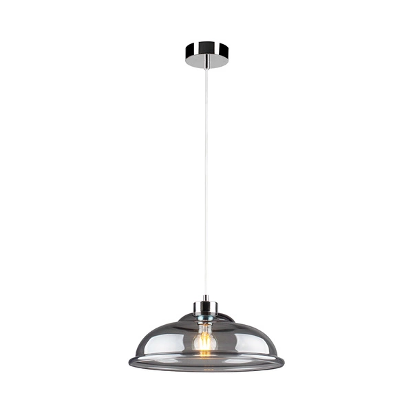 Molde Pendant Lamp 1xE27 Max.60W Chrome Metal/Transparent PVC Cable/Smoked Glass 9883028