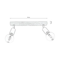 Elmo Ceiling Lamp 2xE27 Max.25W Oiled Oak/Black Metal 2264274