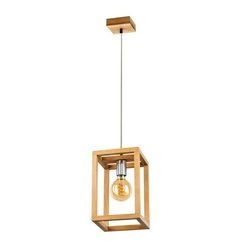 Kago Pendant Lamp 1xE27 Max.60W Oiled Oak/Chrome/Transparent 61580174