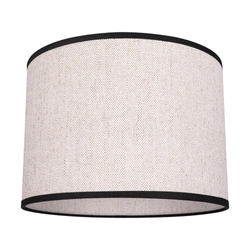 Lampshade Cylinder E27 H30 Beige Linen with black ribbon