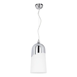 Daga Pendant Lamp 1xE27 Max.60W Chrome Metal/White Glass 1675128