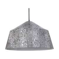 Natura Lampa Wisząca 1xE27 Max.60W Chromowany Metal/Czarny Kabel PCV/Szary-Biały Metal 9804128