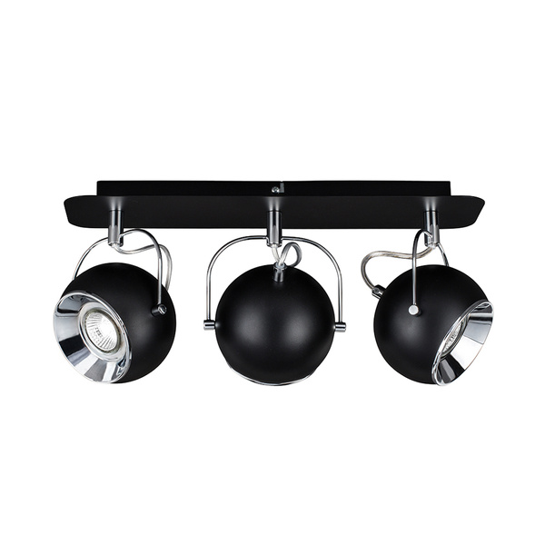 Ball Ceiling Lamp Incl.3xLED GU10 5W Black/Chrome