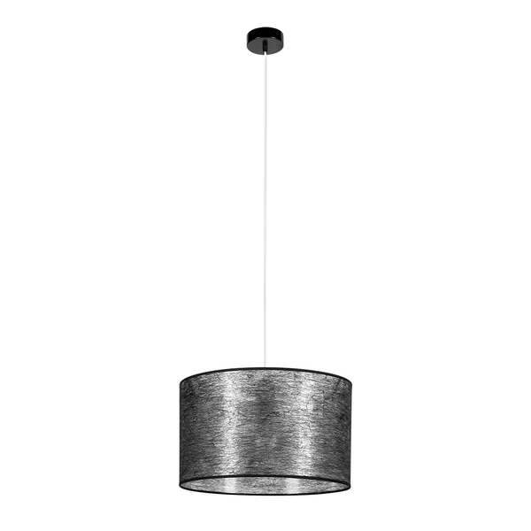 Nevoa Pendant Lamp 1xE27 Max.60W Black Metal/Transparent PVC Cable/Black Fabric Shade 154920104
