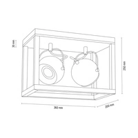 Roy Ceiling Lamp Incl.2xLED GU10 5W Oiled Oak/White Metal 5222274