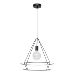 Casa Triango Pendant Lamp 1xE27 Max.60W Black Metal/Black PVC Cable