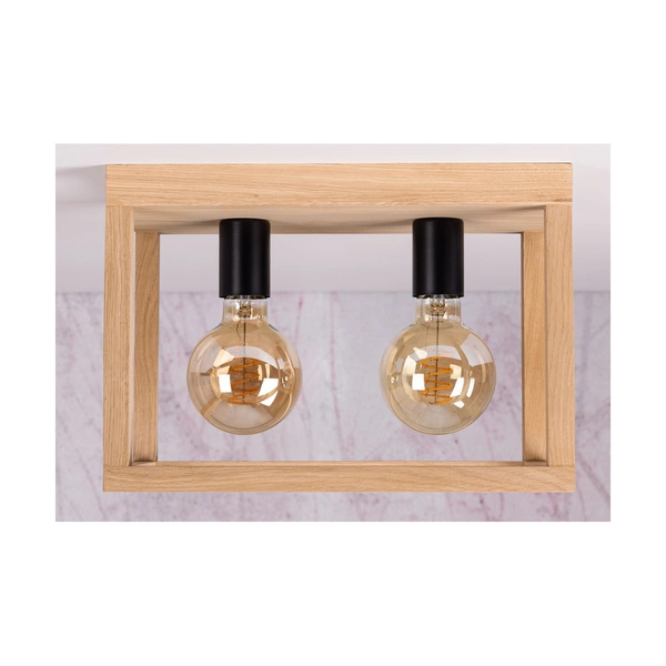 Kago Ceiling Lamp 2xE27 Max.60W Oiled Oak/Black Metal 9154274