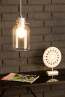 Alessandro Pendant Lamp 1xE27 Max.60W White Metal/White PVC Cable/Transparent Glass 1760102