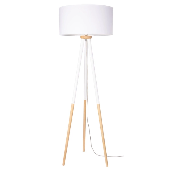 Panda Floor Lamp 1xE27 Max.60W Birch-White Wood/Transparent PVC Cable/White Fabric Shade 6016408110510