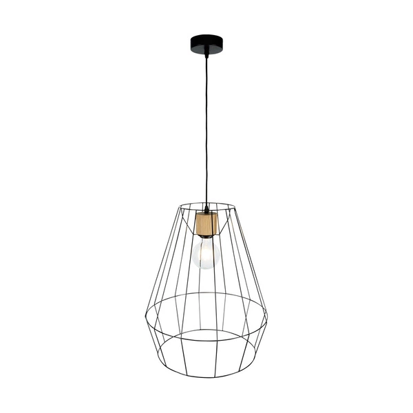 Endorfina Pendant Lamp 1xE27 Max.60W Oiled Oak/Black Metal/Black Fabric Cable 132219104