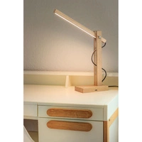Tukan Table Lamp 1xLED 24V Integrated 753lm 3000K 5,5W Oiled Oak/Anthracite Fabric Cable with Touch Dimmer 7530174