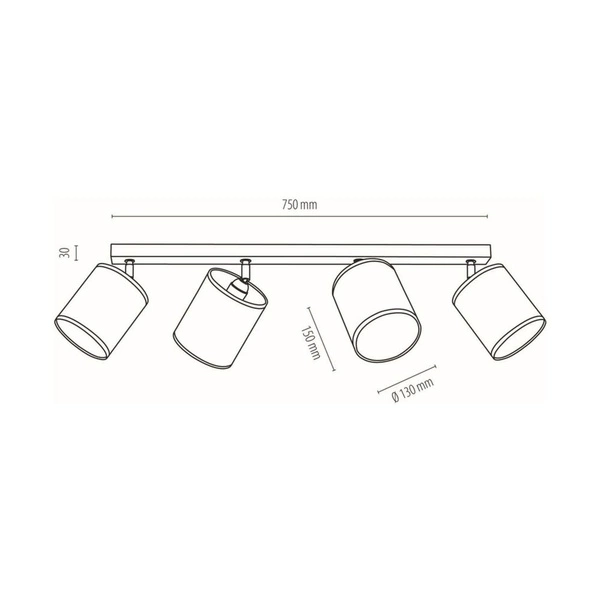 Boho Ceiling Lamp 4xE27 Max.25W Oiled Oak/Beige 56791474