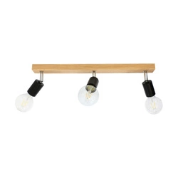 Elmo Ceiling Lamp 3xE27 Max.25W Oiled Oak/Black Metal 2264374