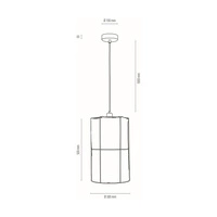 Marinero Pendant Lamp 1xE27 Max.15W LED Black Metal/Black Fabric Cable/Beige Linen Shade 184119104