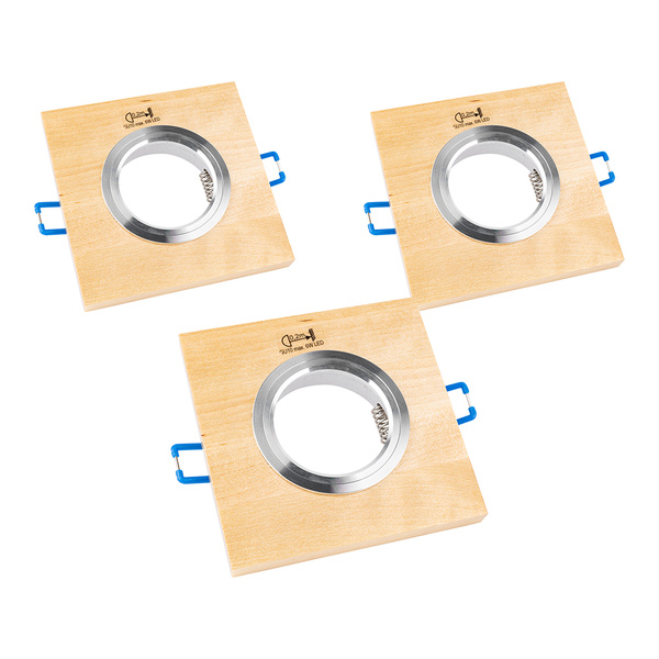 Zestaw opraw typu downlight Vitar Wood Square 3xGU10 Max.6W LED drewno brzozowe