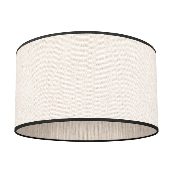 Lampshade Cylinder E27 H30 Beige Bright Linen with black ribbon