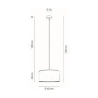 Lampa Wisząca Espacio 1xE27 Maks. 60W Czarny Metal/Przezroczysty Kabel PCV/Wielokolorowa Tapeta 154840104