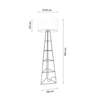 Lampa podłogowa Marlene 1xE27 maks. 60W Czarny metal/czarny kabel PCV/biały klosz z tkaniny 8682104