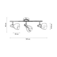 Lampa Sufitowa Kora 3xE14 Max.40W Chrom Metal/Wielokolorowe Szkło 2407328