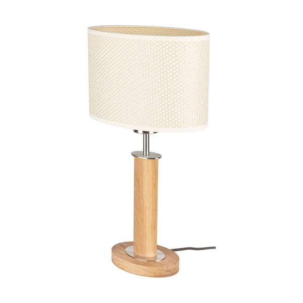 Mercedes Table Lamp 1x E27 Max.40W Oiled Oak/Mat Nickel/Cream-Silver small 7017400111525