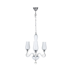 Lutecja Chandelier 3xE14 Max.40W White/Transparent/Chrome