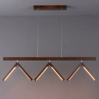 Silas Pendant Lamp 3xLED 24V Integrated 1680lm 3000K 18W Walnut Beech Wood/Transparent PVC Cable 5187376