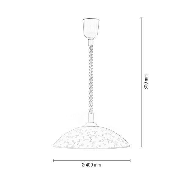 Flora Pendant Lamp 1xE27 Max.60W White Synthetic Material/White Synthetic Material Cable/White Glass 4044502A