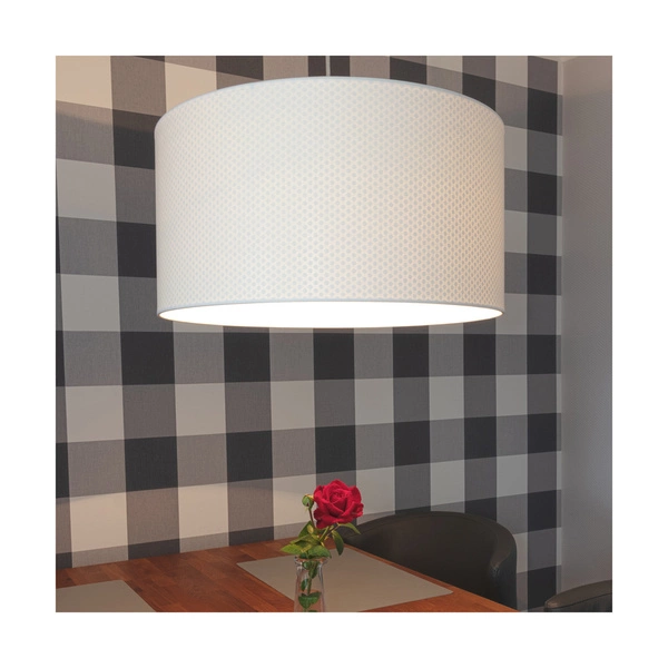 Leila Pendant Lamp 1xE27 Max.60W Chrome Metal/Transparent PVC Cable/Multicolor Paper+PCV Shade with Doots pattern 3564028