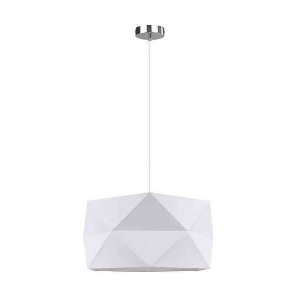 Finja Pendant Lamp 1xE27 Max.60W Chrome Metal/White Fabric Cable/White Fabric Shade 1841828