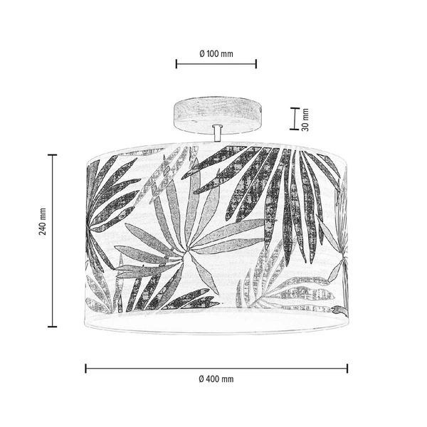 Hoja Ceiling Lamp 1xE27 Max.60W Oiled Oak/Black/Multicolor 56047174