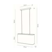 Lampa wisząca Cadre 2xE27 maks. 40W chromowany metal/przezroczysty kabel PVC/biały klosz z tkaniny 872010228