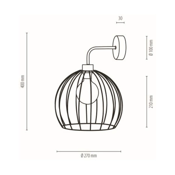 Coop Wall Lamp 1xE27 Max.60W Black Metal 28844104